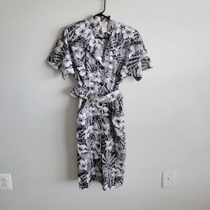 Vintage Cotton Hawaiian Belted Dress Made in USA Resort Vacation Beach